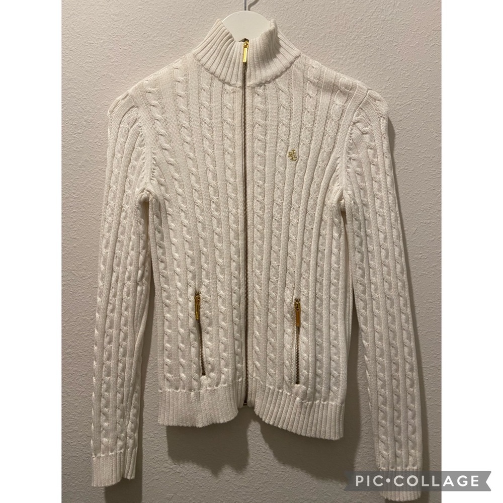 PS Ralph Lauren, yarn White zip up jacket